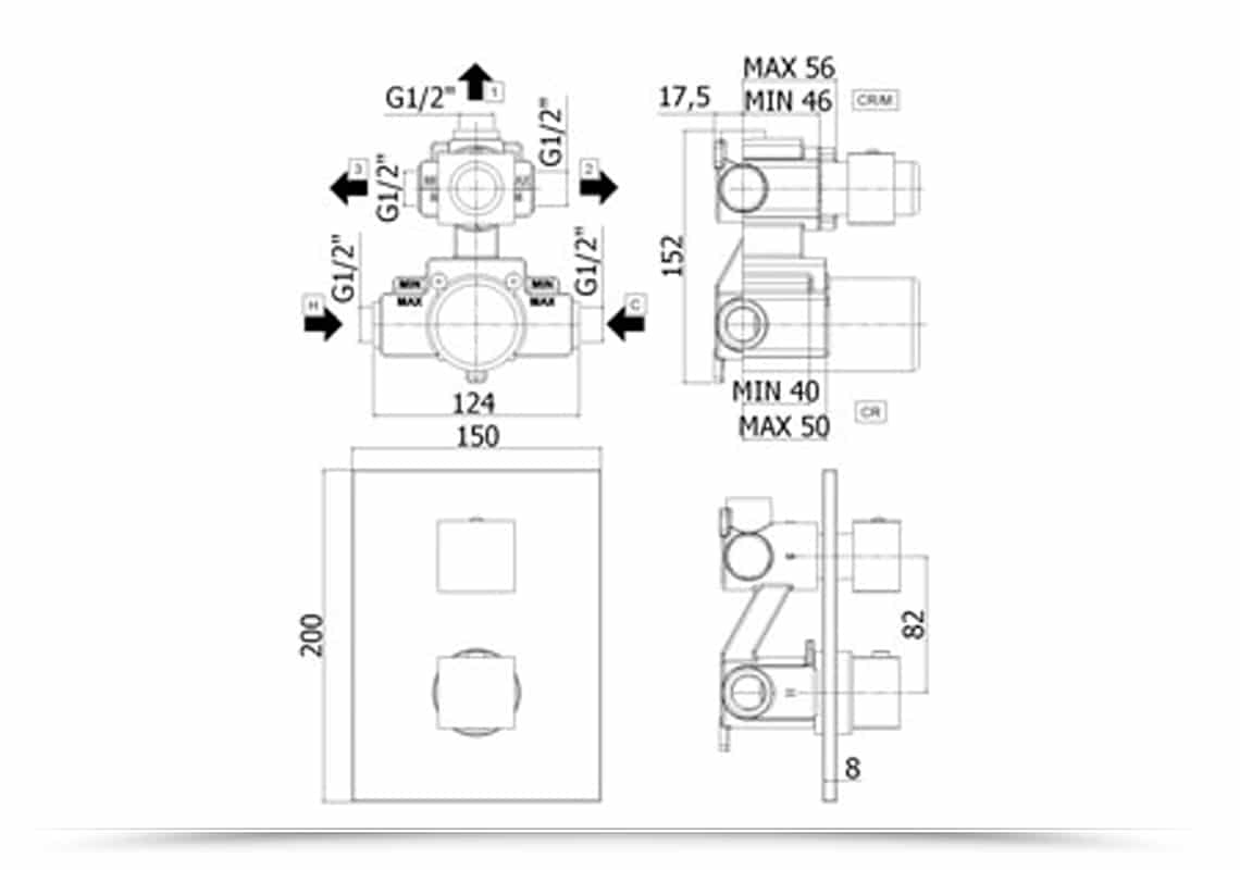 Miscelatore Termostatico Incasso Doccia Level Paffoni